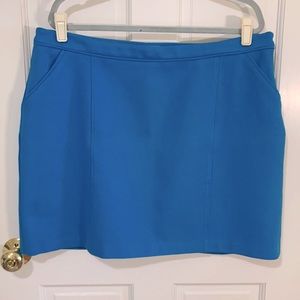 Boden US16R ponte knit bright aqua skirt with pockets and lining, back zip